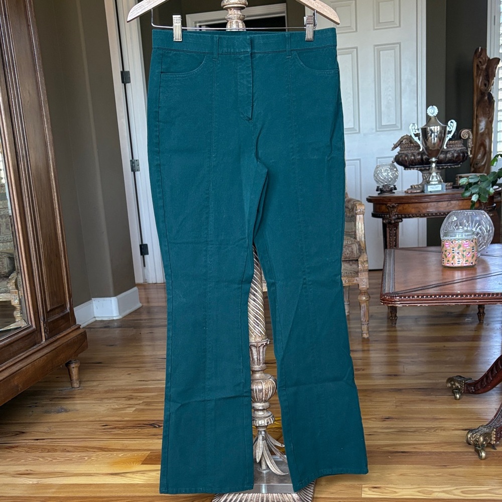 Isaac Mizrahi Green Flare Jeans